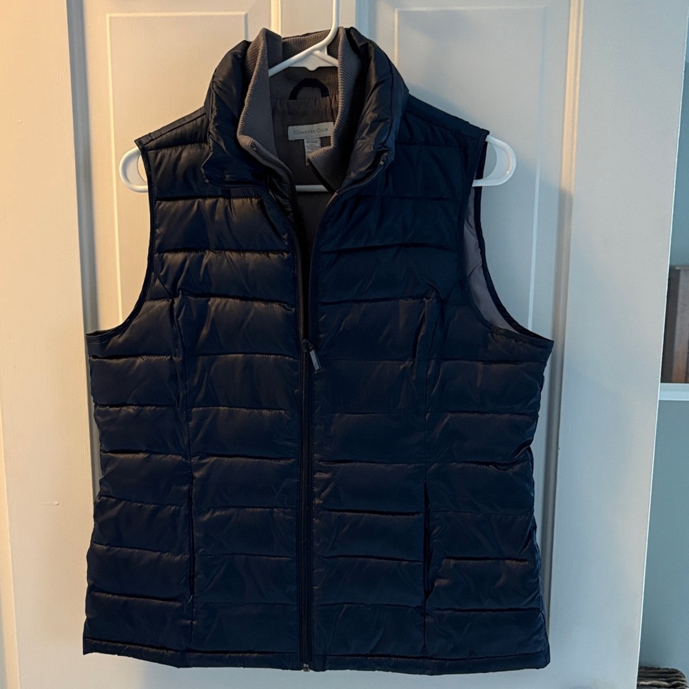 Charter Club Navy Puffer Vest